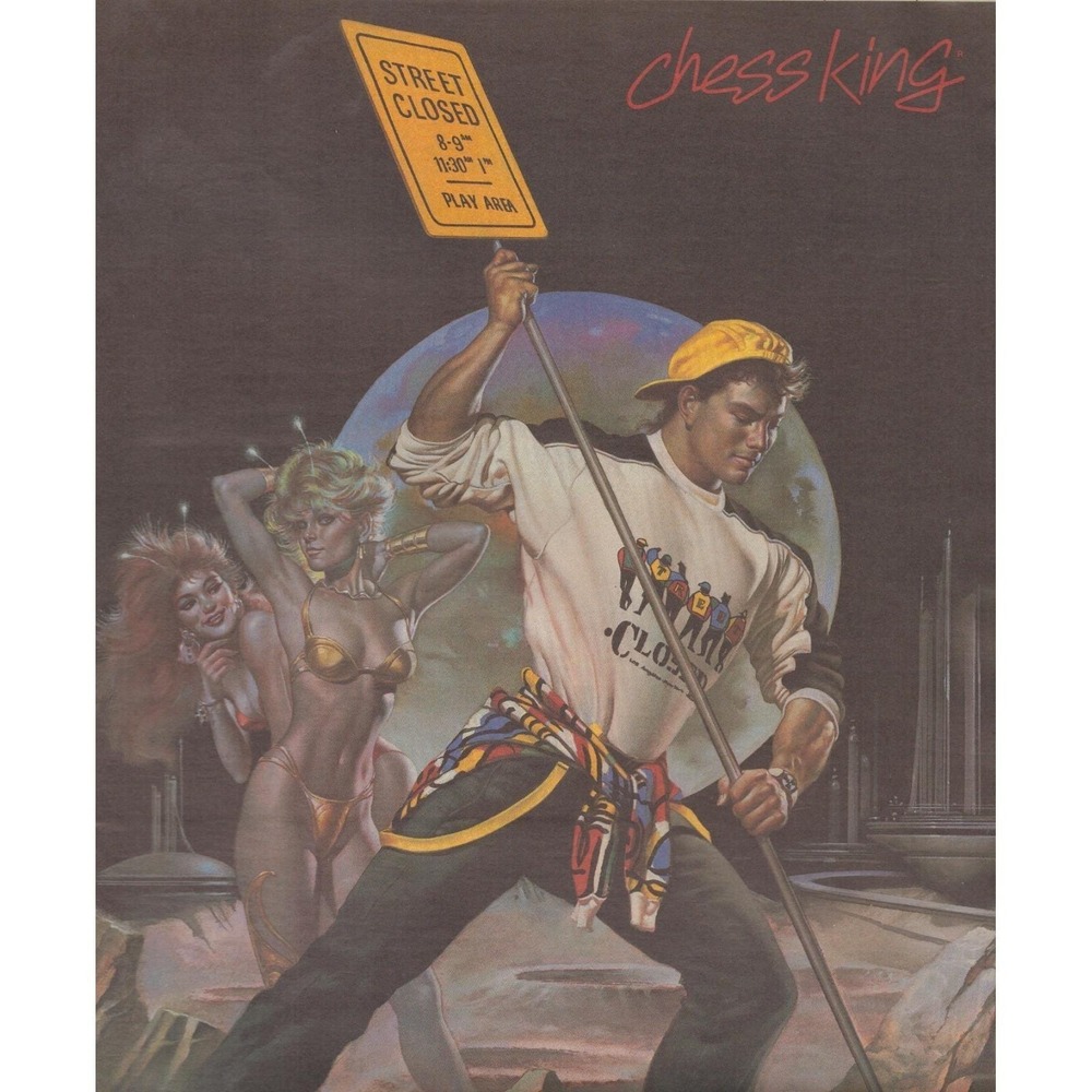 Vintage 1986 Chess King Print Ad 80s Neon Fashion Clubwear Street Style Decor